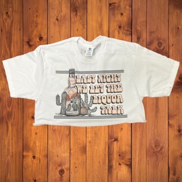 Last Night We Let The Liquor Talk Morgan Wallen Album Crop Top Shirt - Picture 1 of 1